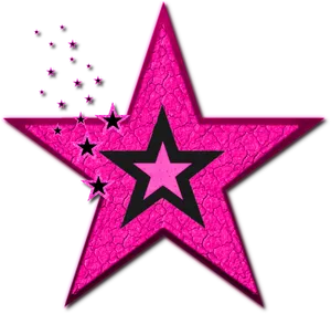 Pink Cracked Texture Star Tattoo Design PNG Image