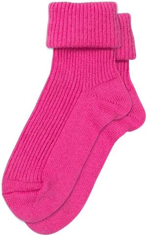 Pink Cuffed Sock Isolated PNG Image