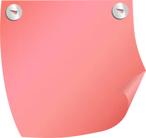 Pink Curled Corner Sticky Note PNG Image