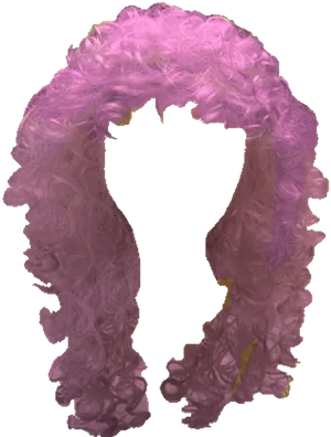 Pink Curly Wig Silhouette PNG Image