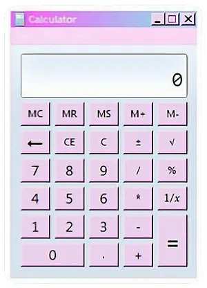 Pink Digital Calculator PNG Image