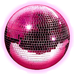 Pink Disco Ball Glow PNG Image