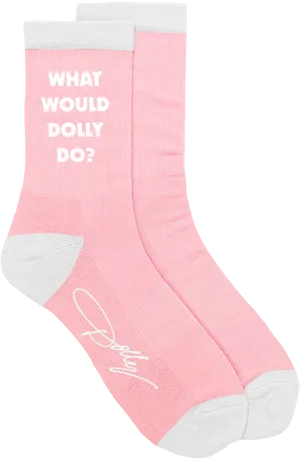 Pink Dolly Quote Socks PNG Image