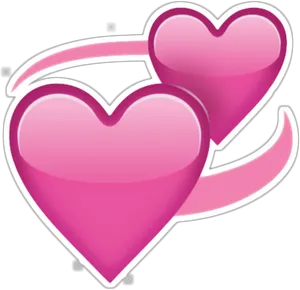 Pink Double Heart Emoji PNG Image