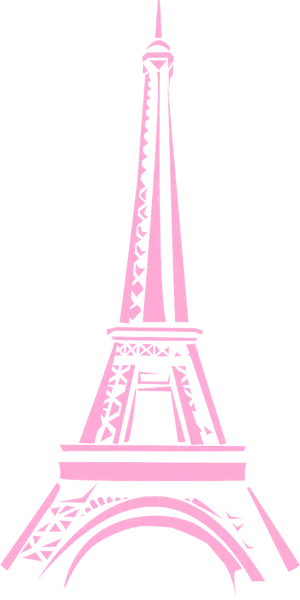 Pink Eiffel Tower Graphic PNG Image