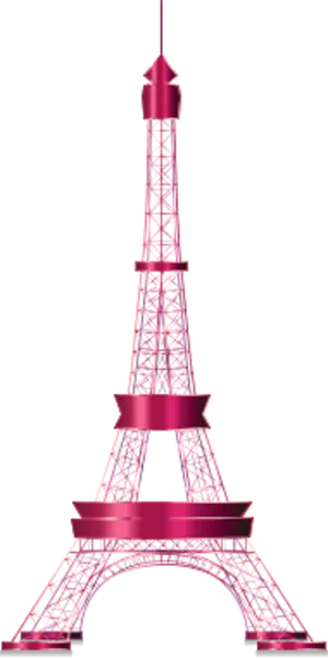 Pink Eiffel Tower Graphic PNG Image