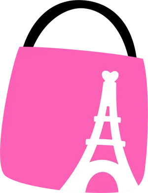 Pink Eiffel Tower Purse PNG Image