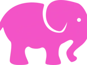 Pink Elephant Silhouette PNG Image