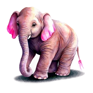 Pink Elephant Watercolor Png Cra31 PNG Image