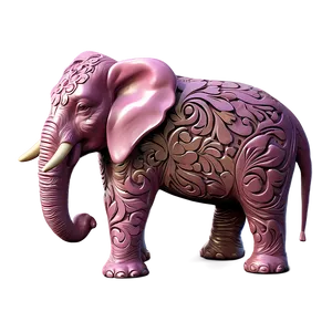 Pink Elephant With Flowers Png Reb77 PNG Image