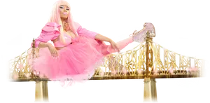 Pink Fashion Bridge Pose PNG Image