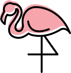 Pink Flamingo Icon PNG Image