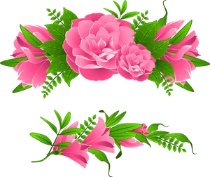 Pink_ Floral_ Arrangement_ Vector PNG Image