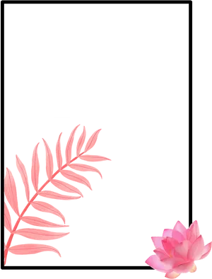 Pink Floral Element Black Background PNG Image