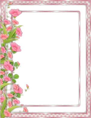 Pink Floral Frame Template PNG Image