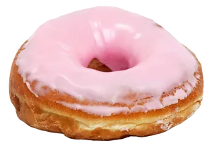 Pink Frosted Donut Isolated PNG Image