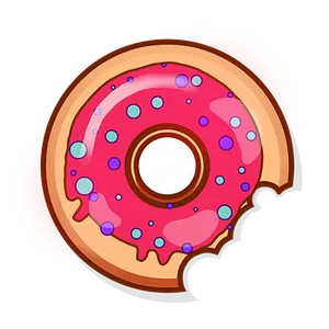 Pink Frosted Sprinkle Donut Graphic PNG Image