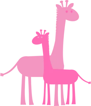 Pink Giraffe Cartoon Illustration PNG Image