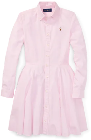 Pink Girls Dress Shirt Oxford PNG Image