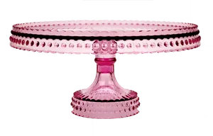 Pink Glass Cake Stand PNG Image