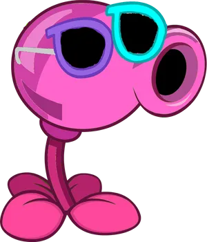 Pink Glasses Cartoon Character PNG Image