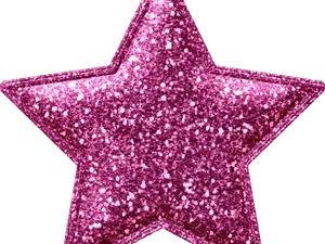 Pink Glitter Star Shape PNG Image