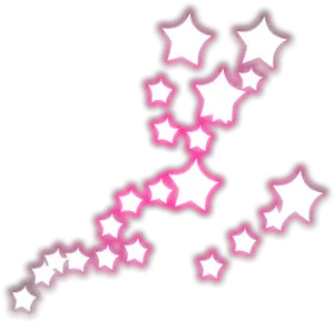 Pink Glowing Stars Effect PNG Image