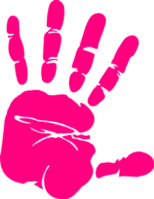 Pink Hand Silhouette Black Background PNG Image