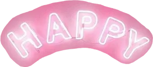 Pink Happy Sleep Mask Neon Sign PNG Image