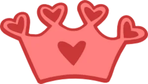 Pink Heart Crown Graphic PNG Image