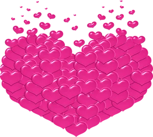 Pink Heart Explosion PNG Image