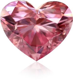 Pink Heart Gemstone Facets PNG Image