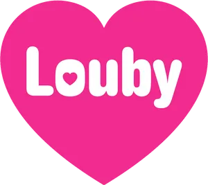 Pink Heart Louby Graphic PNG Image