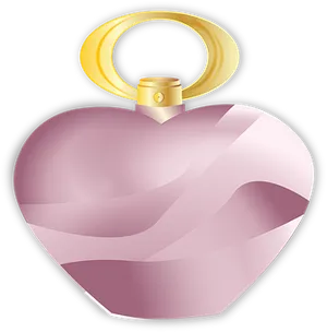 Pink Heart Perfume Bottle PNG Image