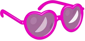 Pink Heart Shaped Sunglasses Emoji PNG Image