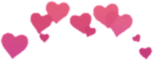 Pink Hearts Blurry Background PNG Image