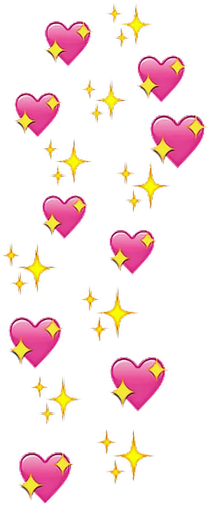 Pink Heartsand Stars Tumblr Background PNG Image