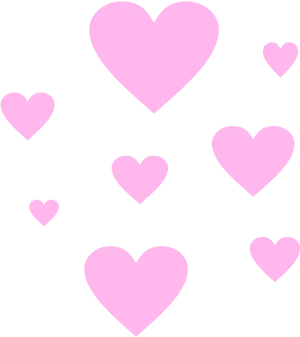 Pink Heartson Black Background PNG Image