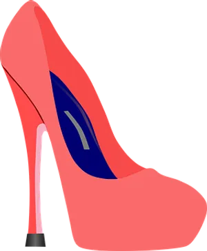 Pink High Heel Shoe Vector PNG Image