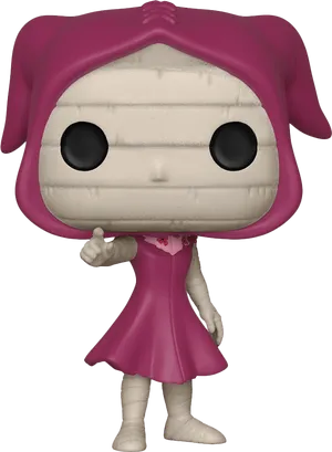 Pink Hooded Figure Vinyl Toy PNG Image