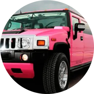 Pink Hummer S U V Closeup PNG Image