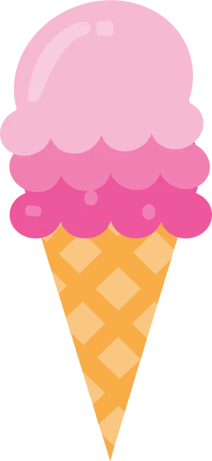 Pink Ice Cream Cone Clipart PNG Image