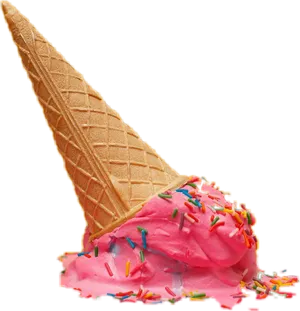 Pink Ice Cream Cone Clipart PNG Image