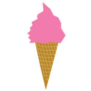 Pink Ice Cream Cone Summer Treat PNG Image