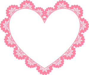 Pink Lace Heart Outline PNG Image