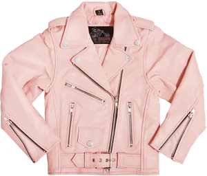 Pink Leather Motorcycle Jacket PNG Image