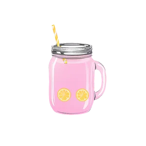 Pink Lemonade Mason Jar Serve Png Tap86 PNG Image