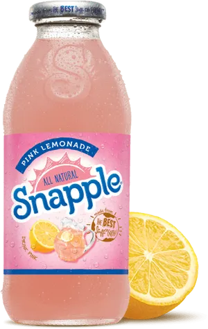 Pink Lemonade Snapple Bottlewith Lemon Slice PNG Image