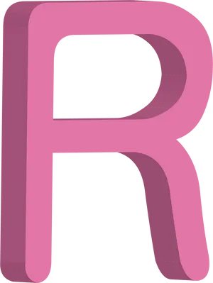 Pink Letter R Illustration PNG Image