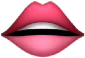 Pink Lips Emoji Blur Background PNG Image